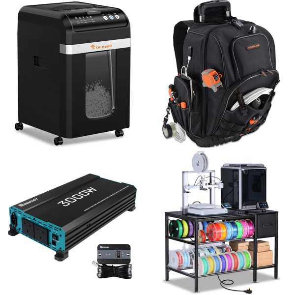 Source photograph for Pallet – Workshop & Home Equipment – Shredders, Inverters, Tool Bags, Stands, Fans, Shower Systems