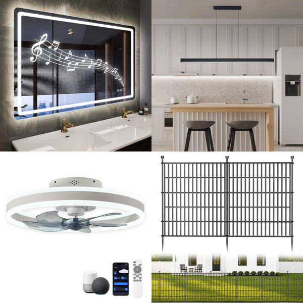 Source photograph for Pallet – Home Equipment & Sports – Bathroom Mirrors, Ceiling Fans, Pendant Lights, Vacuum Cleaners, Tennis Rackets