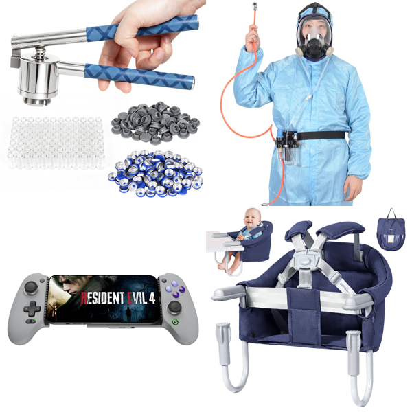Source photograph for Pallet – Mixed Goods – Battery Chargers, Cameras, Lighting, Vacuum Cleaners, Accessories