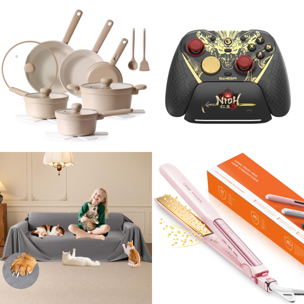 Source photograph for Pallet – Mixed Goods – Cookware, Game Controllers, Hair Straighteners, Pumps, Cat Doors