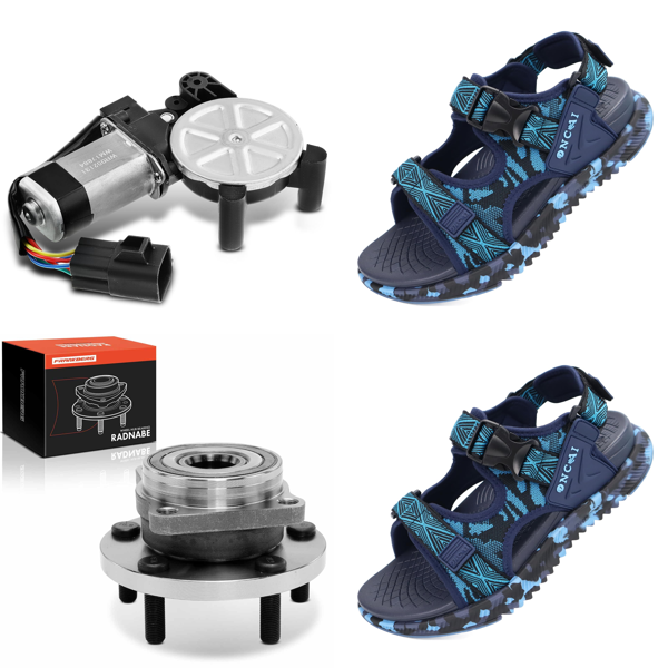 Source photograph for Pallet – Mixed Goods – Automotive Parts, Men's Hiking Sandals, Women's Sandals, Women's Ankle Boots