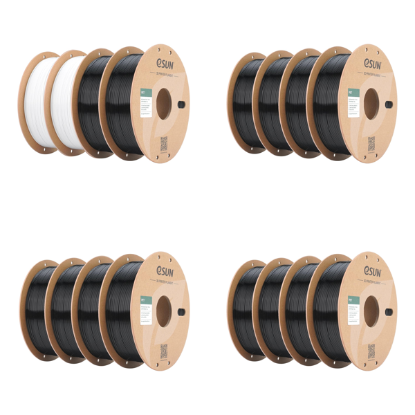 Source photograph for Pallet – PET 3D Printing Filament – Black, White, Clear, Translucent Grey