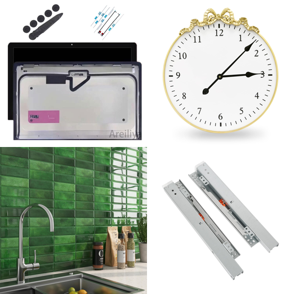 Source photograph for Pallet – Mixed Home Goods – LCD Screens, Wall Tiles, Wall Clocks, Drawer Runners, Mats, Organizers