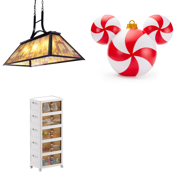 Source photograph for Pallet – Home Lighting & Storage – Pool Table Light, Folding Cabinets, Mickey Mouse Ornament