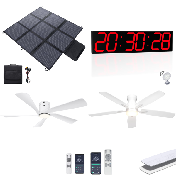 Source photograph for Pallet – Mixed Goods – Ceiling Fans, Solar Panel, Wall Clock, Food Display Cabinet