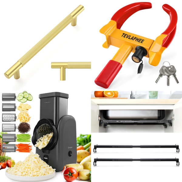 Source photograph for Pallet – Mixed Home Goods – Cabinet Handles, Kitchen Appliances, Car Accessories, Grill Tools