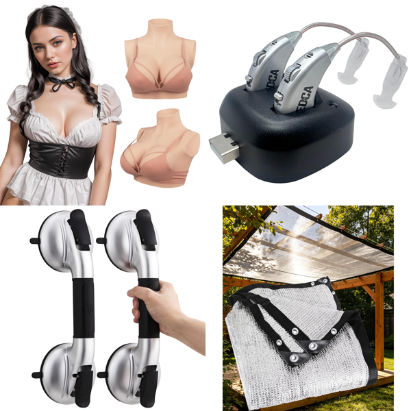 Source photograph for Pallet – Home Accessories – Shower Handles, Hearing Amplifiers, Shade Cloths, LED Lighting, Electric Scrubbers