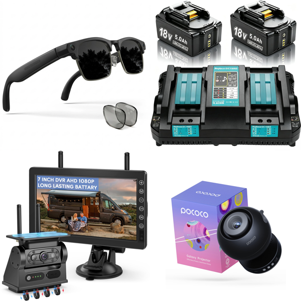 Source photograph for Pallet – Electronics & Technology – Smart Glasses, Cameras, Batteries, Projector, Air Purifier, Shredder