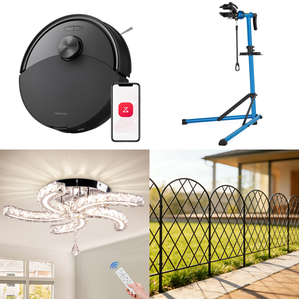 Source photograph for Pallet – Garden & Sports – Robot Vacuum, Garden Fences, Telescopic Saw, Tennis Rackets
