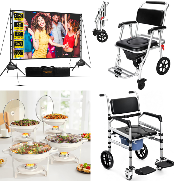 Source photograph for Pallet – Home & Sanitary Equipment – Shower Wheelchairs, Projector Screens, Chafing Dishes, Soundbars