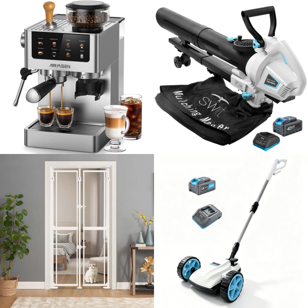 Source photograph for Pallet – Mixed Home & Garden – Coffee Machines, Lawnmowers, Leaf Blowers, Mirrors, Pet Gates