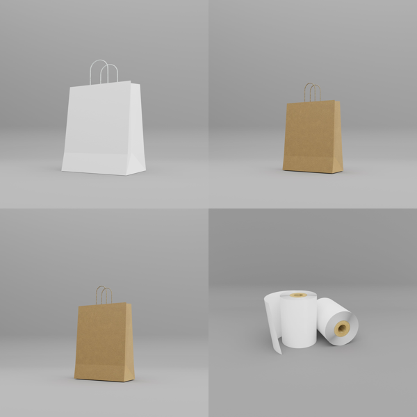 Source photograph for Pallet – Carrier Bags & Till Rolls – Paper Bags, Thermal Register Rolls