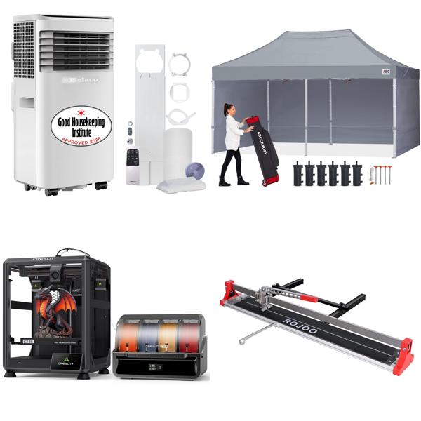 Source photograph for Pallet – Climate & Garden Products – Portable Air Conditioners, 3D Printer, Garden Gazebo, Tile Cutter