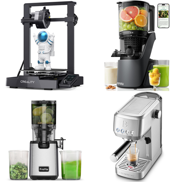 Source photograph for Pallet – Electronics, Appliances, Furniture – 3D Printer, Juicers, Espresso Machine, Console Table