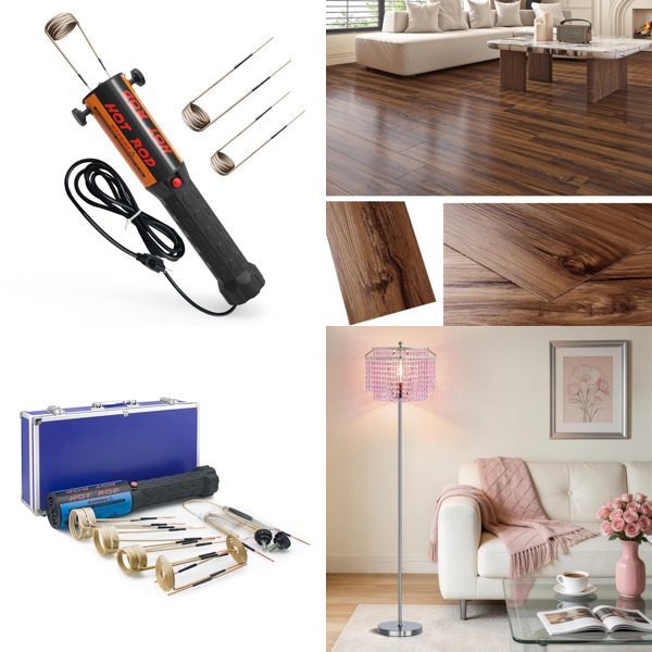 Source photograph for Pallet – Automotive & Building Supplies – Induction Heaters, Floor Tiles, Support Braces, Weighted Vests