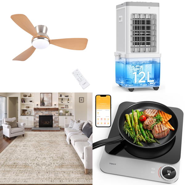 Source photograph for Pallet – Mixed Home Appliances – Ceiling Fans, Air Cooler, Wall Clocks, Induction Cooktop