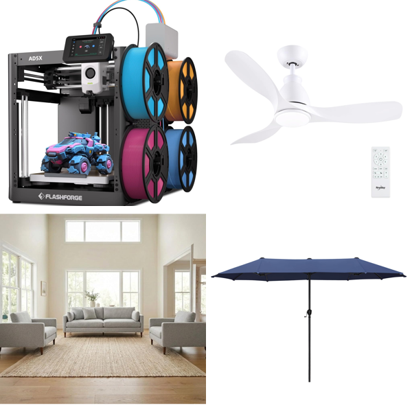 Source photograph for Pallet – Home, Garden & Tools – 3D Printer, Ceiling Fans, Garden Parasol, Area Rug, Floor Tiles