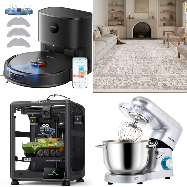 Source photograph for Pallet – Electronics, Home & Workshop Goods – Robot Vacuum, 3D Printer, Stand Mixers, Socket Wrench Set