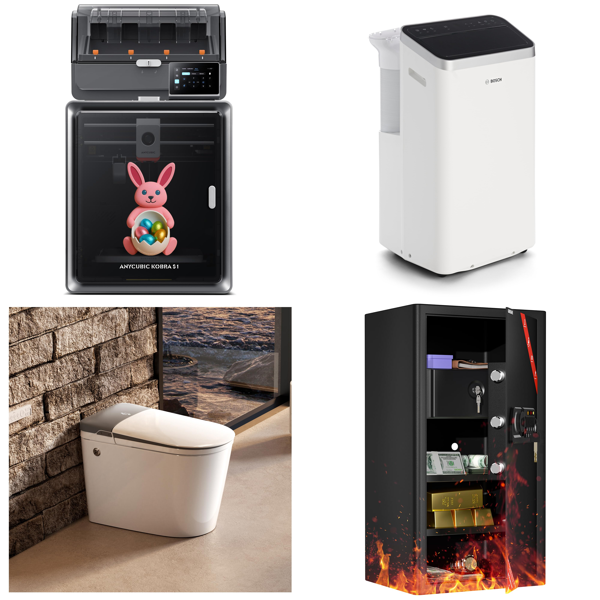 Source photograph for Pallet – Technology & Home Equipment – 3D Printer, Smart Toilet, Air Conditioner, Safe, Garden Fence
