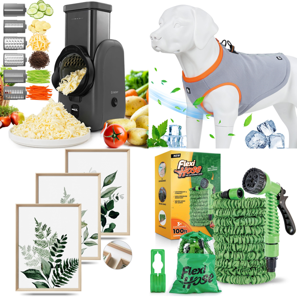 Source photograph for Pallet – Mixed Kitchen & Household Goods – Electric Graters, Kitchen Utensils, Stock Pots, Cleaning Robots, Garden Hoses