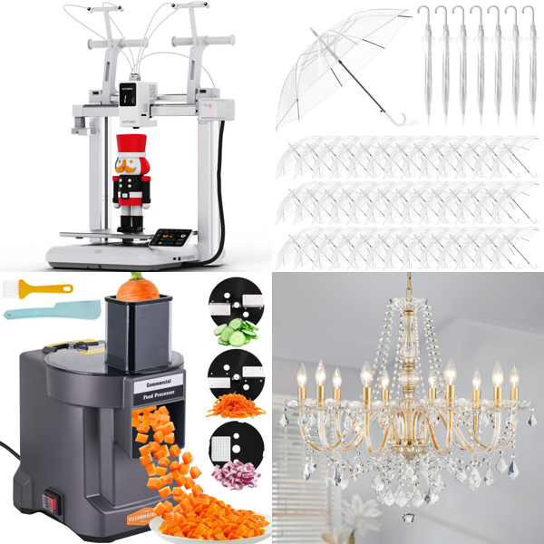 Source photograph for Pallet – Mixed Goods – 3D Printer, Electric Chopper, Garden Hoses, Lawnmower, Air Purifier