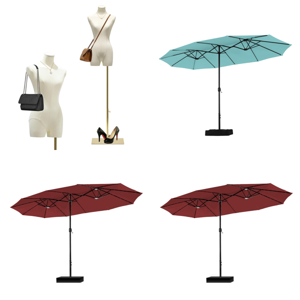 Source photograph for Pallet – Mixed Home & Garden Equipment – Garden Parasols, Shelving Units, Bike Repair Stand