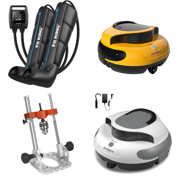 Source photograph for Pallet – Pool Equipment – Cleaning Robots, Cordless Vacuums, Compression Massager, Water Dispenser
