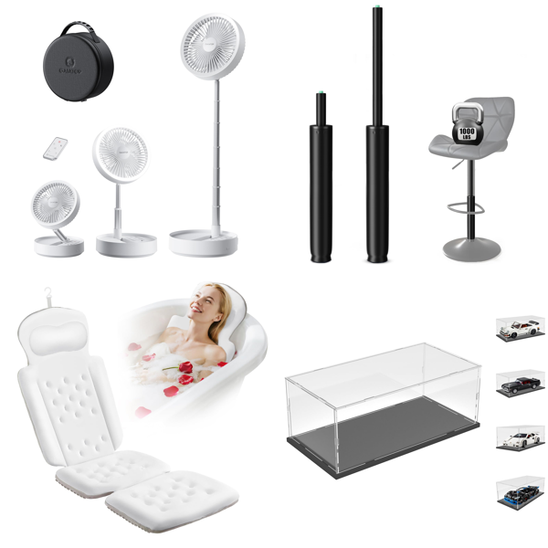 Source photograph for Pallet – Mixed Home Goods – Fans, Bath Pillows, Gas Lift Cylinders, Display Cases, Induction Hobs