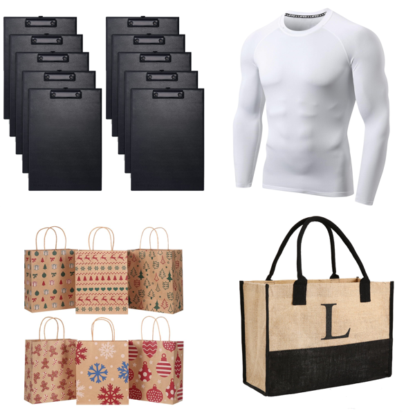 Source photograph for Pallet – Mixed Home & Office Goods – Clipboards, Gift Bags, Women's Tops, Shopping Bags, Slippers