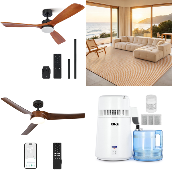 Source photograph for Pallet – Home & Garden – Ceiling Fans, Rugs, Kitchen Taps, Shower Sets, Garden Fences