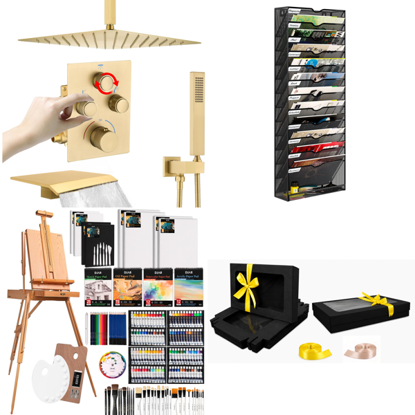 Source photograph for Pallet – Mixed Homeware – Shower Sets, Art Painting Kits, Document Organizers, Gift Boxes, Door Mats