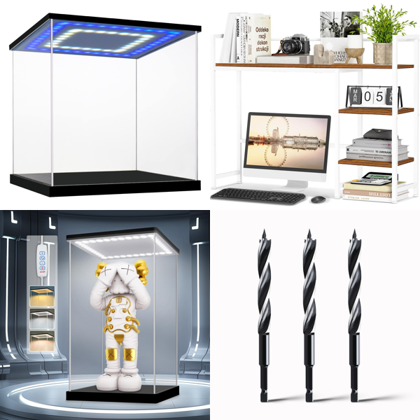 Source photograph for Pallet – Display Cases & Organizers – Acrylic Display Cases, LED Lighting, Desk Shelves, Wood Drill Bits