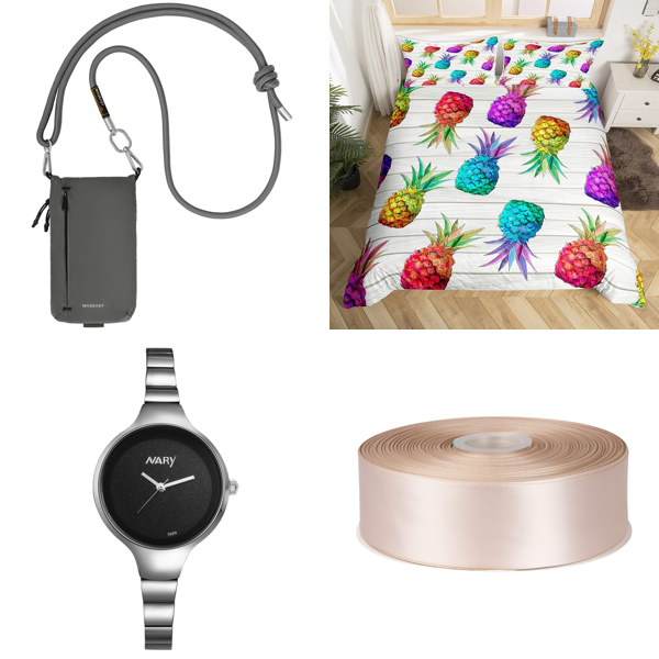 Source photograph for Pallet – Mixed Goods – Bags, Women's Watches, Bedding, Air Fryer Accessories, 3D Printer Filaments, Shelves