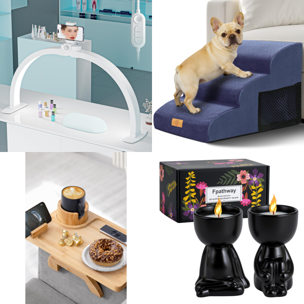 Source photograph for Pallet – Mixed Home Goods – Nail Lamps, Sofa Trays, Dog Stairs, Scented Candles