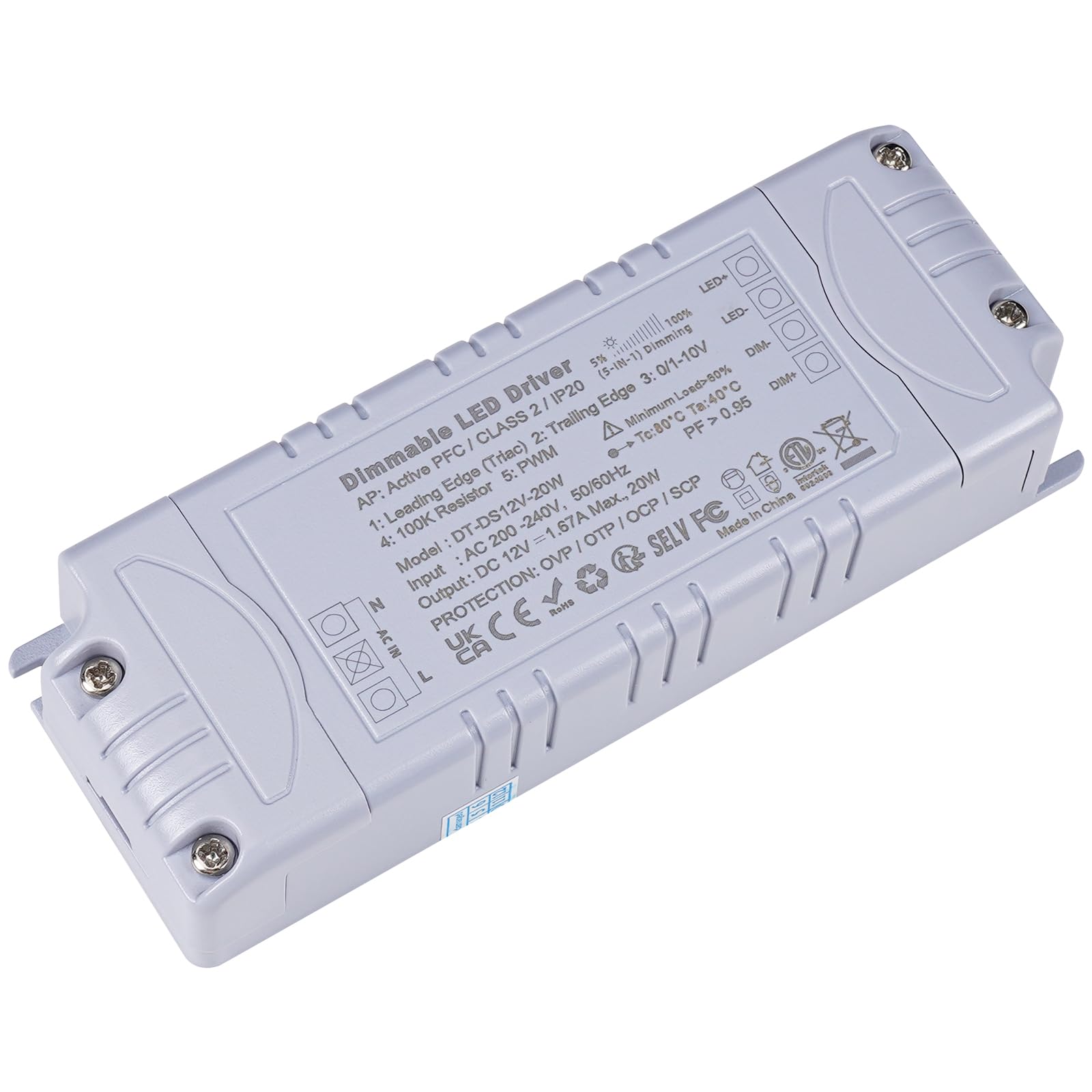 Transformateur LED 24V 15W YAYZA! - Alimentation AC/DC Pour Spots MR16, Bandes LED, Non Dimmable, IP44