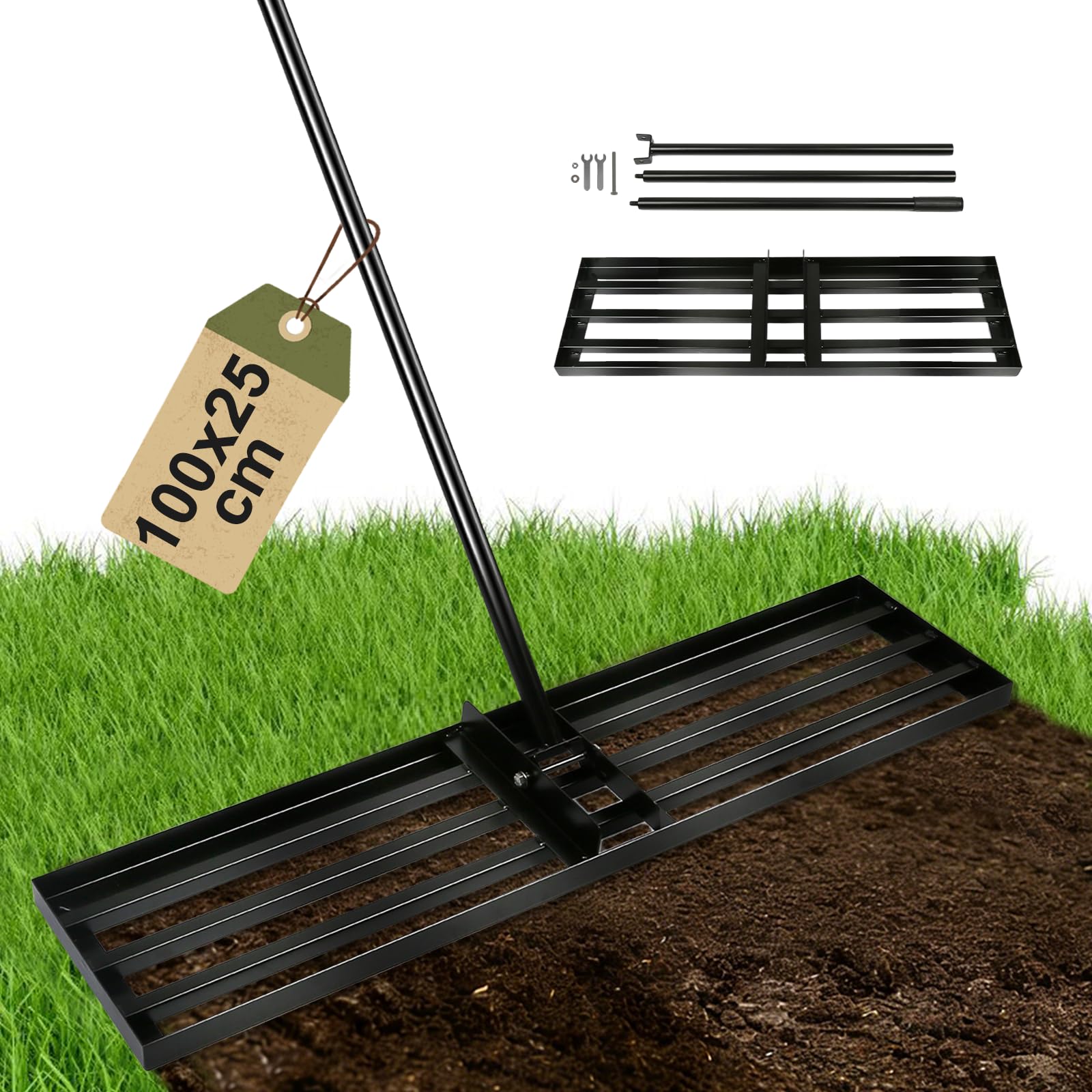 Source photograph for Pallet – Garden Tools – Lawn Leveling Rakes, Adjustable Handles
