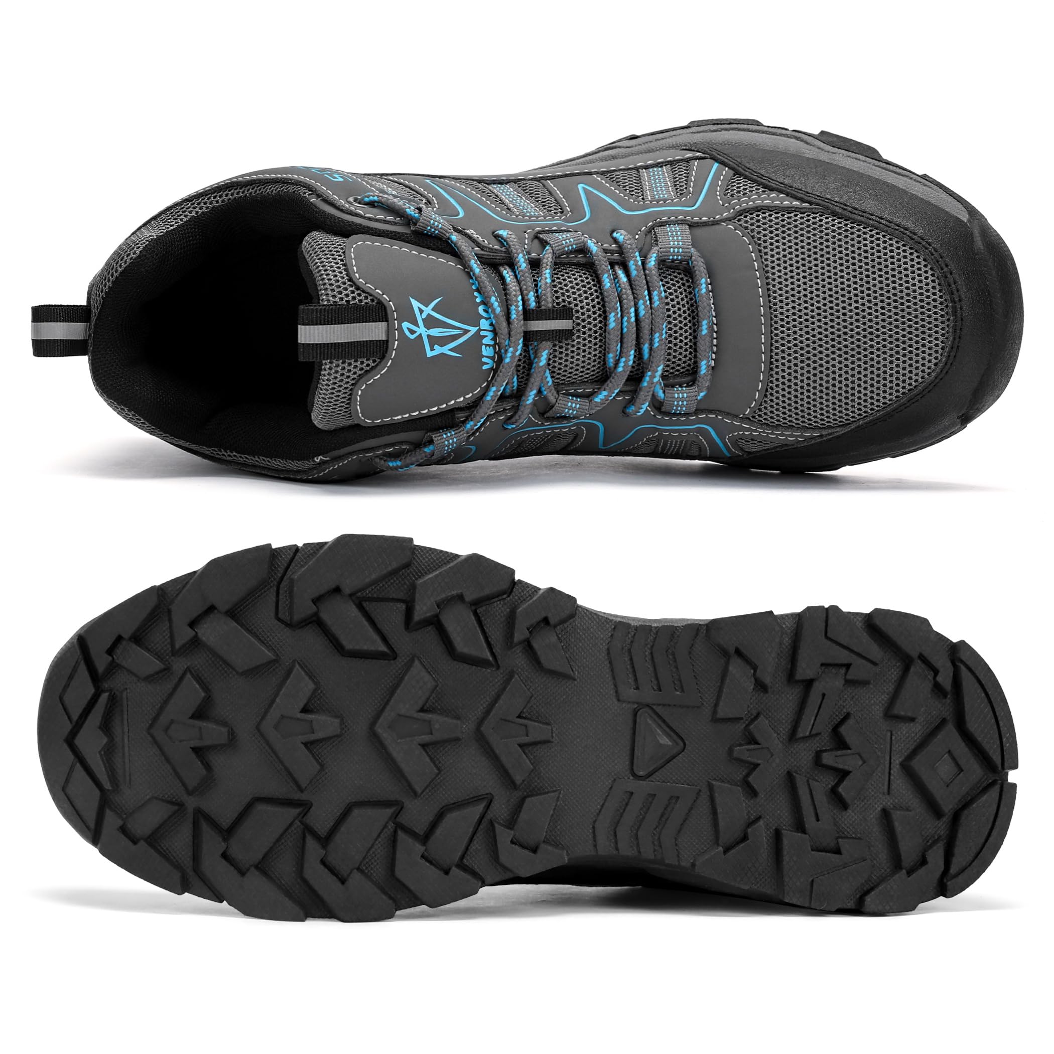 Herren-Wanderschuhe – atmungsaktive, leichte, rutschfeste Trailrunning-Outdoor-Schuhe – Blau EU 42 – VENROXX