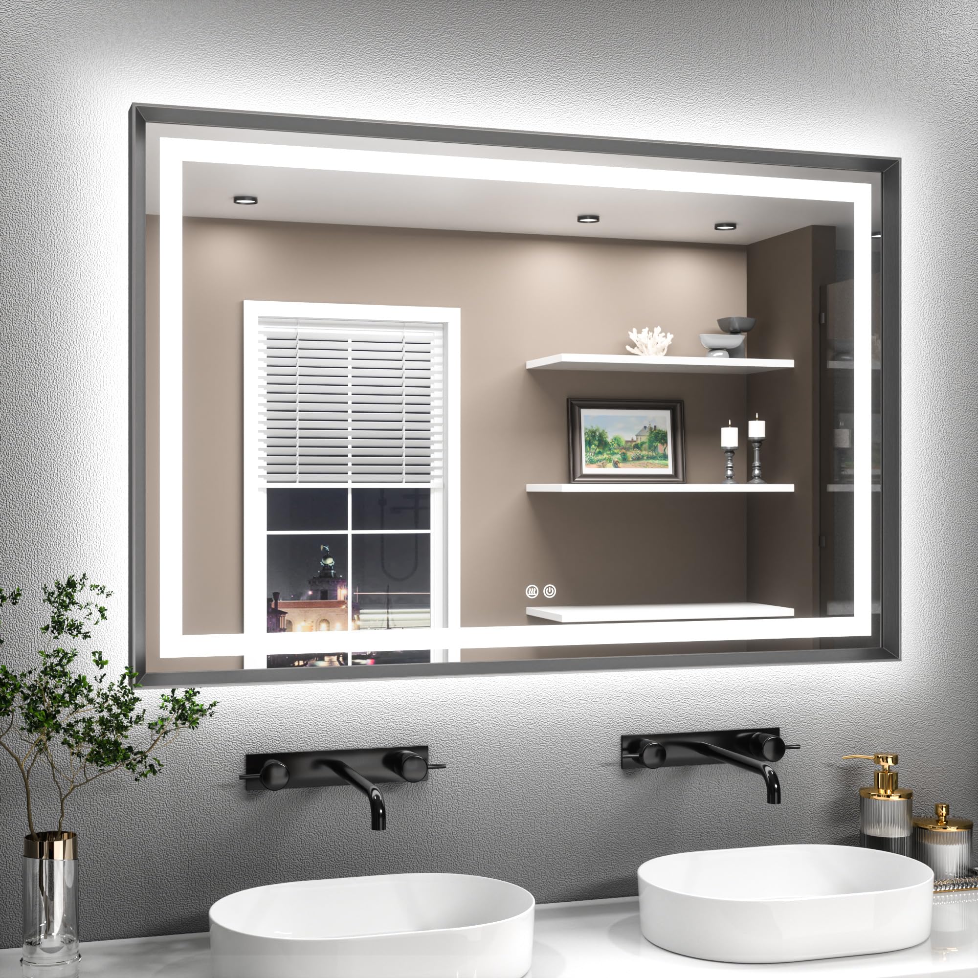 Source photograph for Pallet – Illuminated Mirrors – Bathroom Mirrors, LED Lighting, Anti-Fog Function, Digital Controls