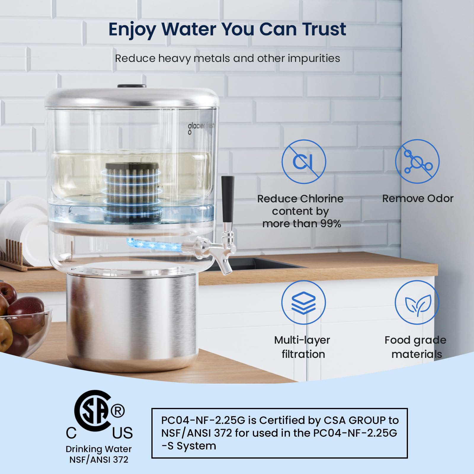 Source photograph for Pallet – Water Filtration Systems – Gravity Filtration, Stainless Steel Filters, Heavy Metal Reduction