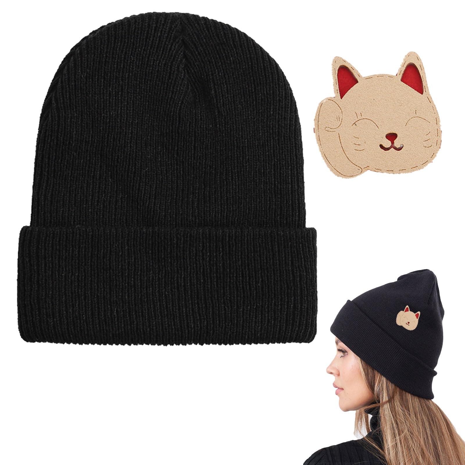 Classic Stretch Knit Winter Hat Unisex Warm – Black