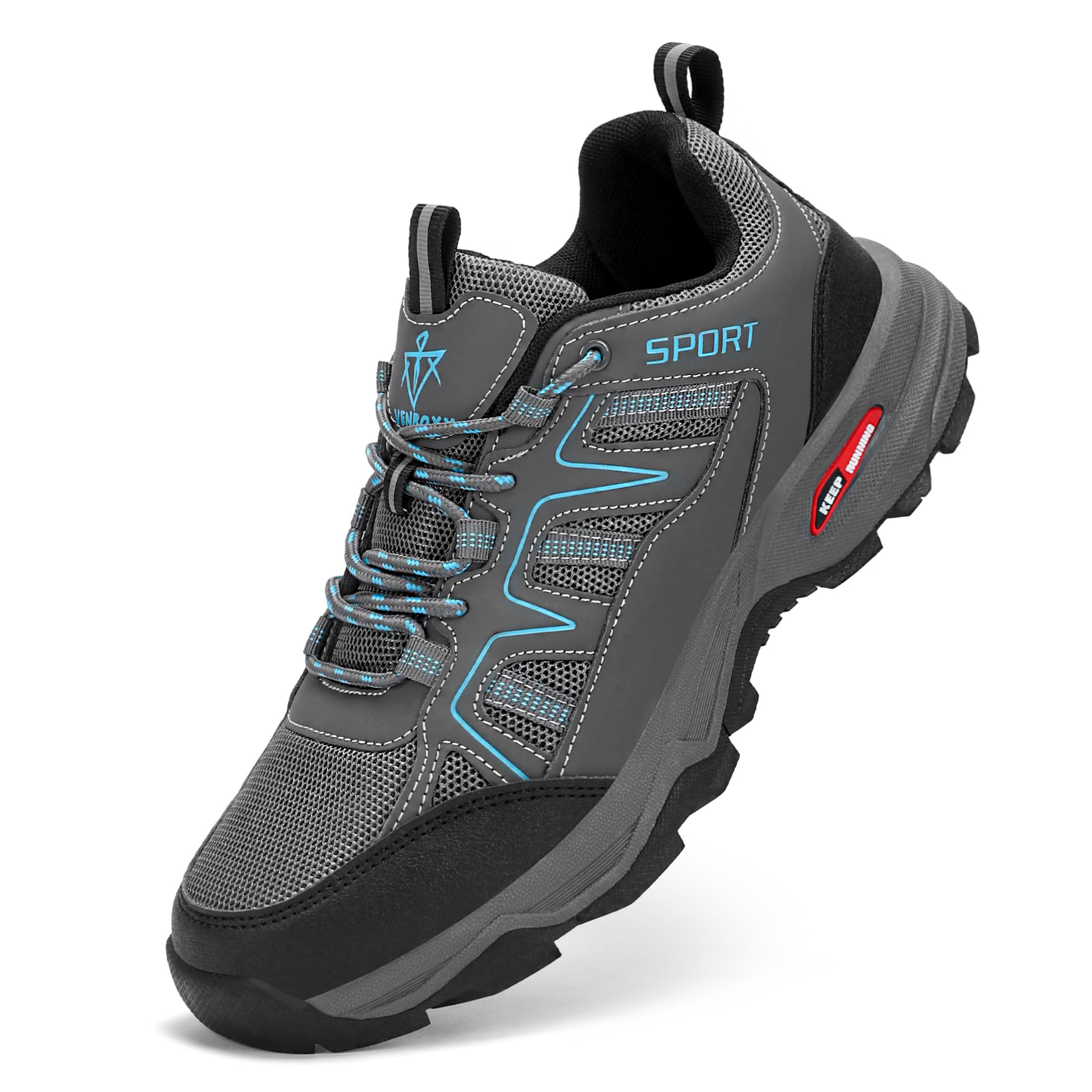 Herren-Wanderschuhe, atmungsaktiv, leicht, rutschfest, Trail – Blau, Größe 47 – VENROXX
