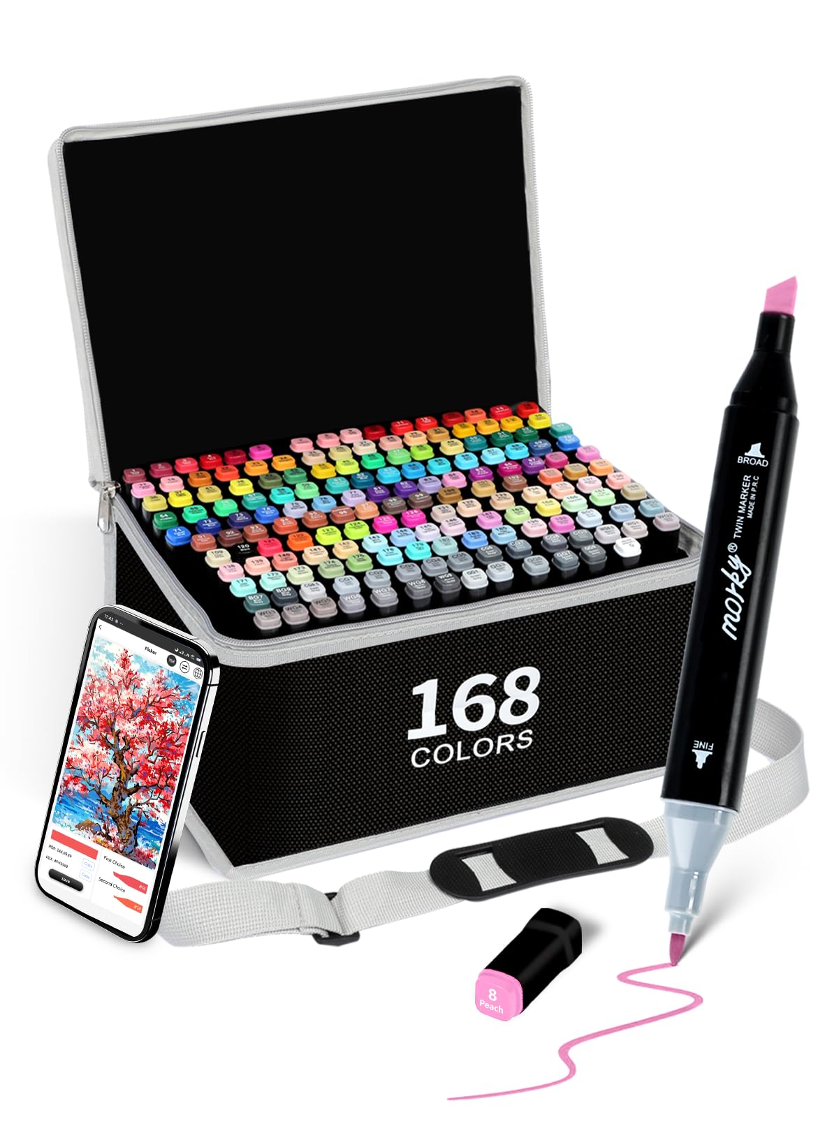 Source photograph for Pallet – Art Markers – 168+2 Colour Alcohol Markers, Colouring App
