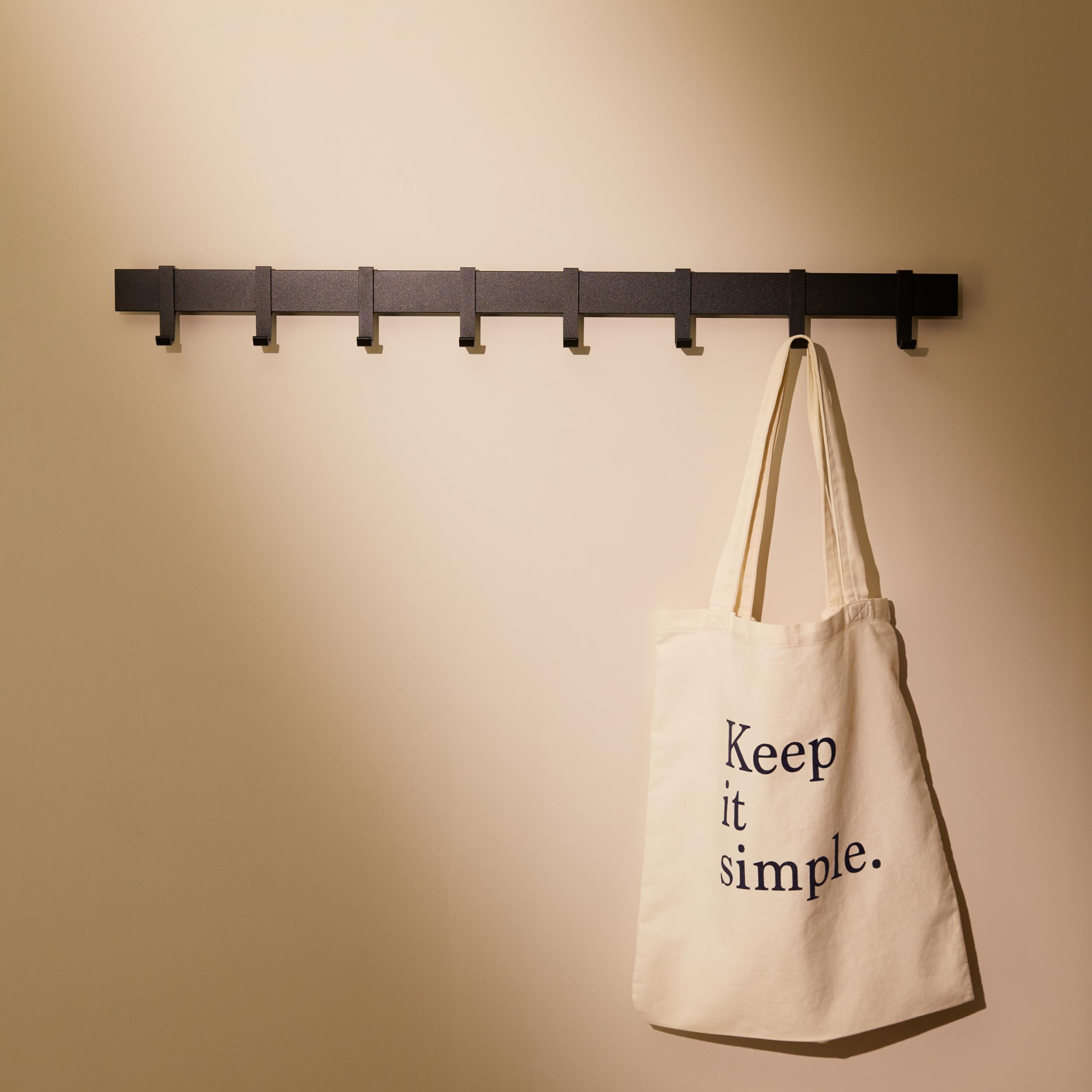 Source photograph for Pallet – Coat Hooks – Wall-Mounted Racks, Metal Rails, Sliding Hooks, Matt Black and White