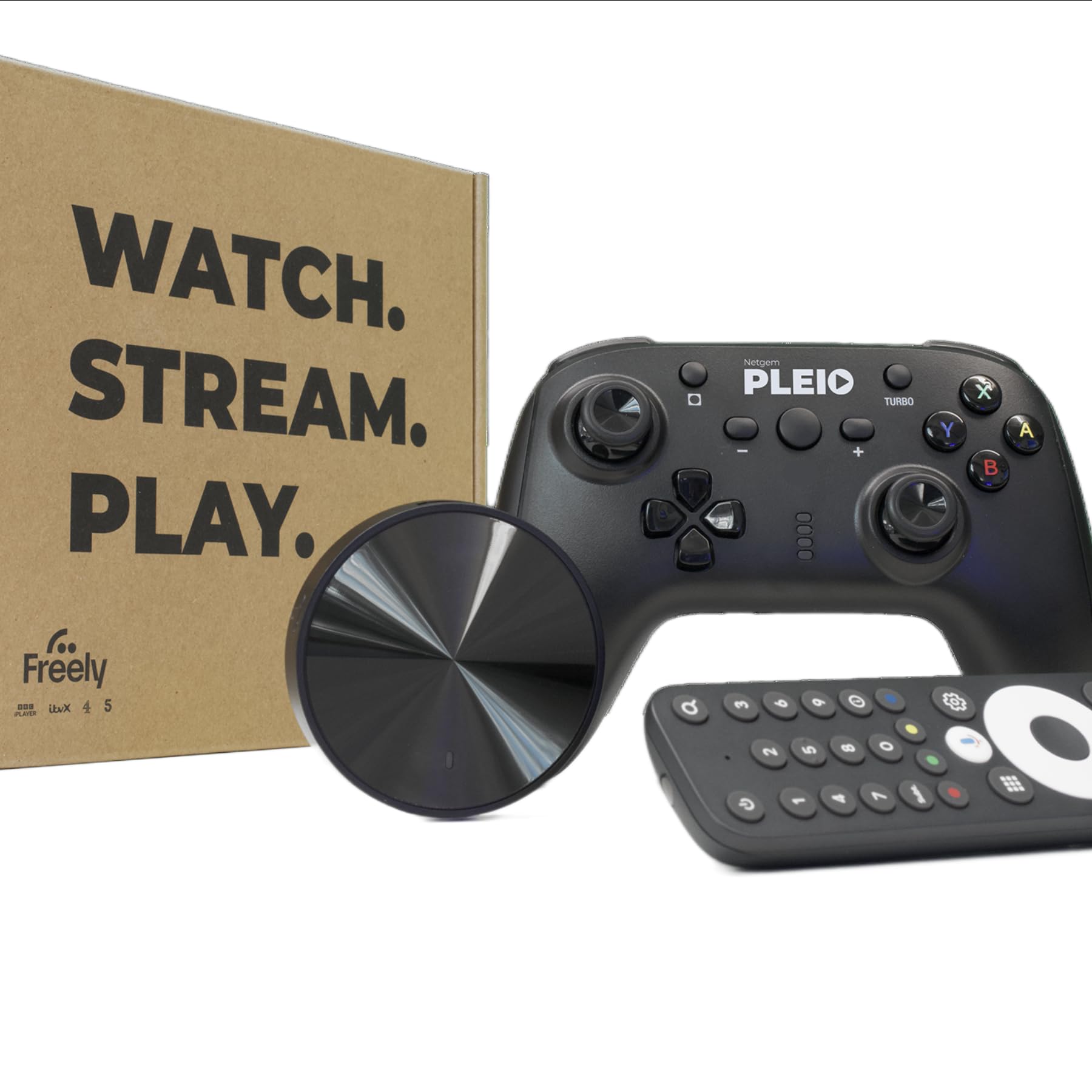 Source photograph for Pallet – Streaming Device – 4K Media Player, Wireless Gamepad, Voice Remote, 12 Months Gaming