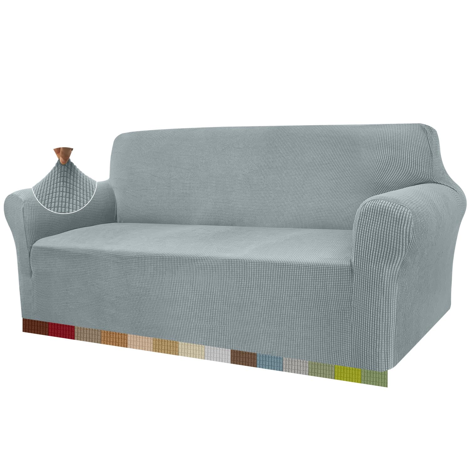 Source photograph for Pallet – Sofa Covers – Stretch Covers For 3-Seater Sofas, Non-Slip, Grey