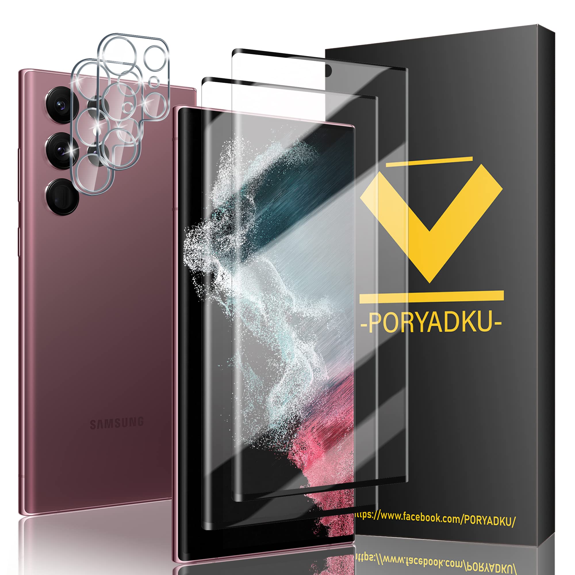 YMHML [2+2 Pack] Tempered Glass For Samsung Galaxy S22 Ultra Screen ...