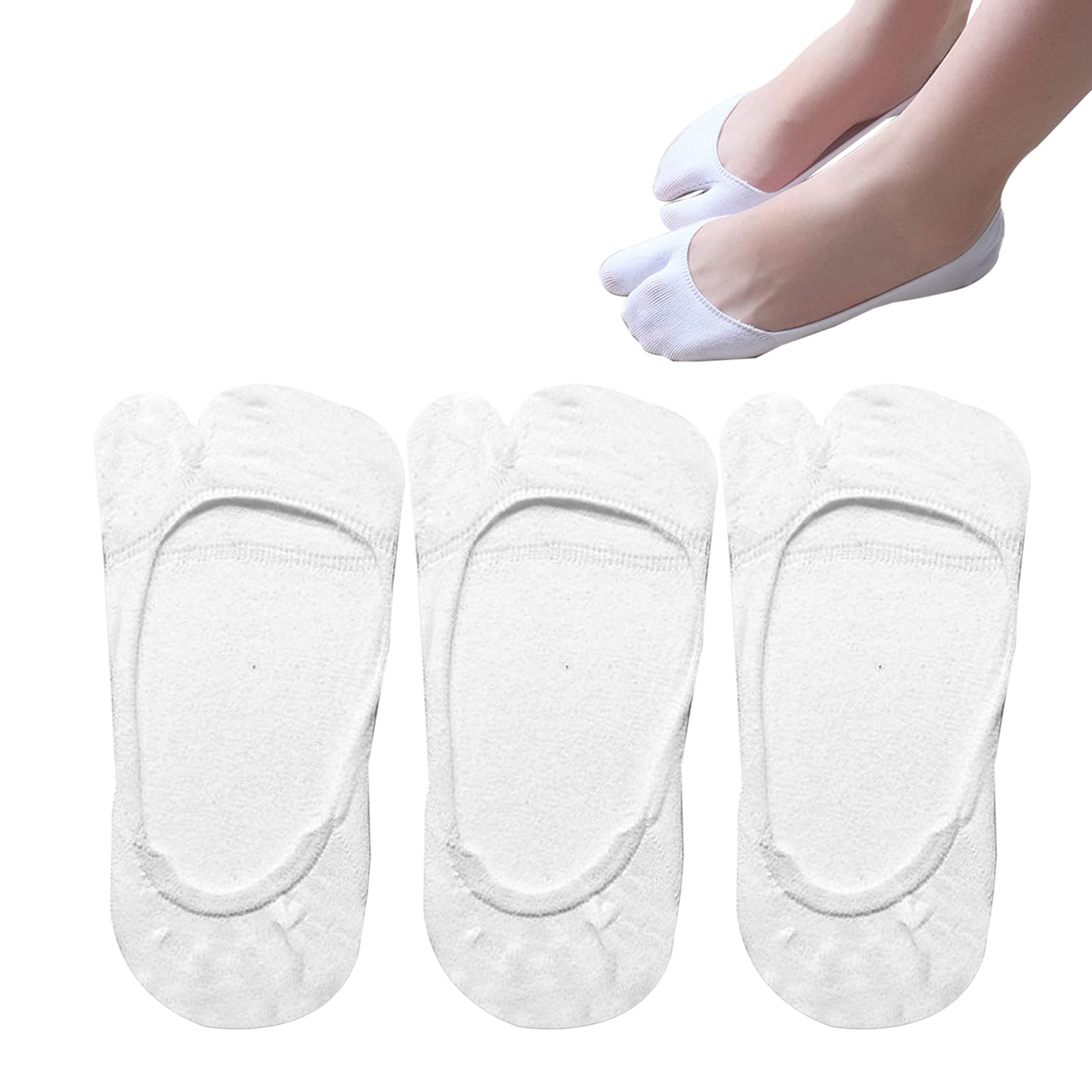 Flammi No-Show Tabi Socken Für Damen - 3 Paar Set Rutschfest