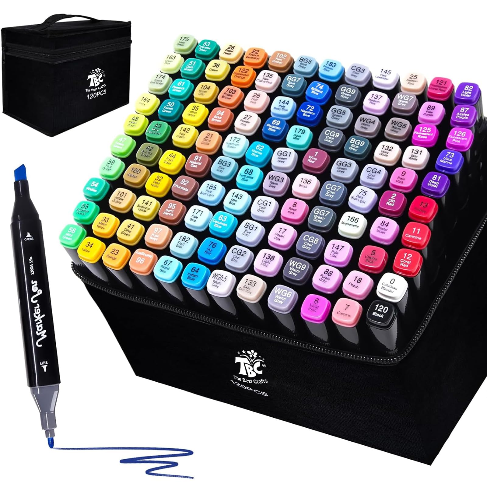 Source photograph for Pallet – Art Markers – Dual-Tip Alcohol Markers, Permanent Drawing Pens, 120 Colours
