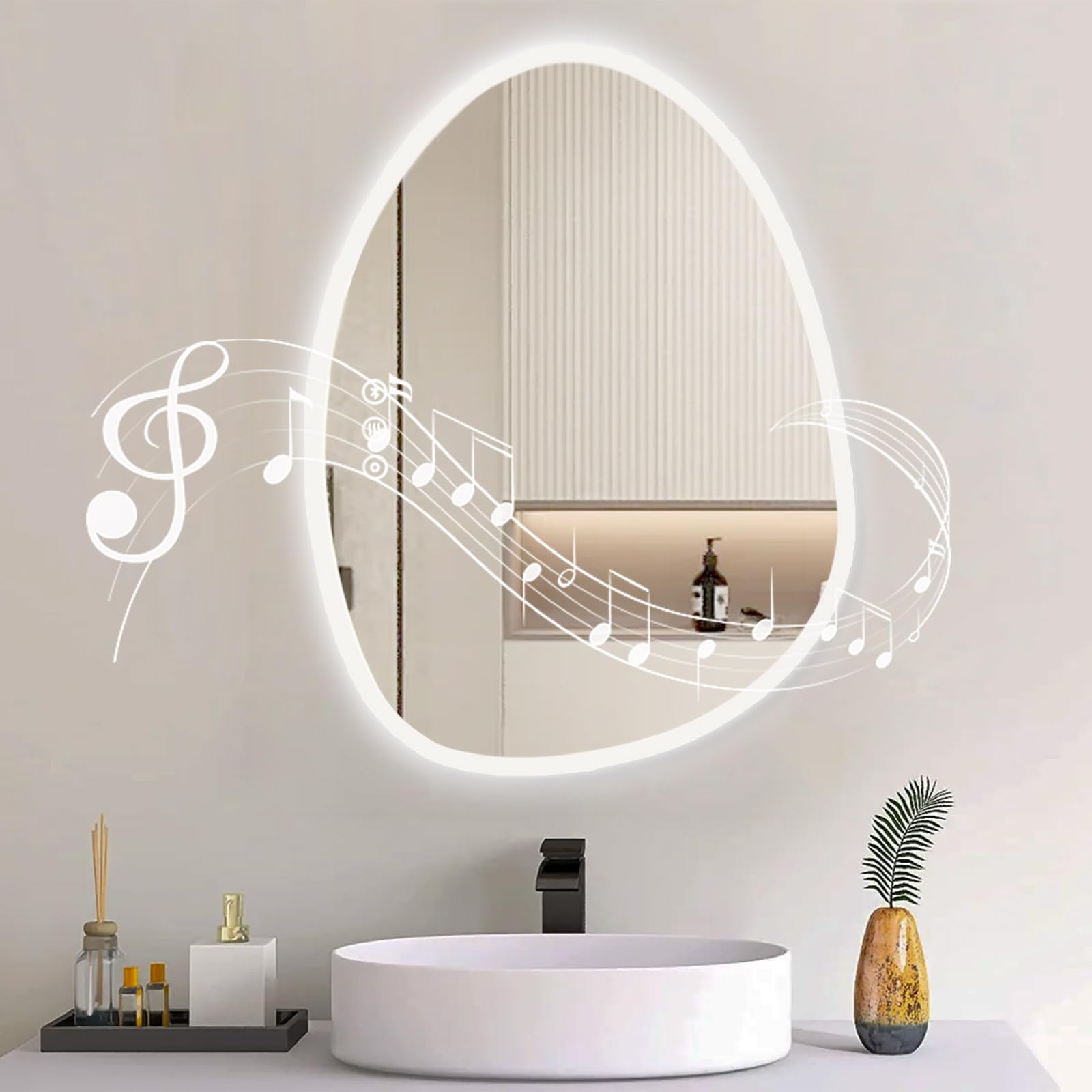 Source photograph for Pallet – Mirrors & Decorative Lighting – Bathroom Mirror, Bluetooth Speaker, Anti-Fog, Vintage Lanterns