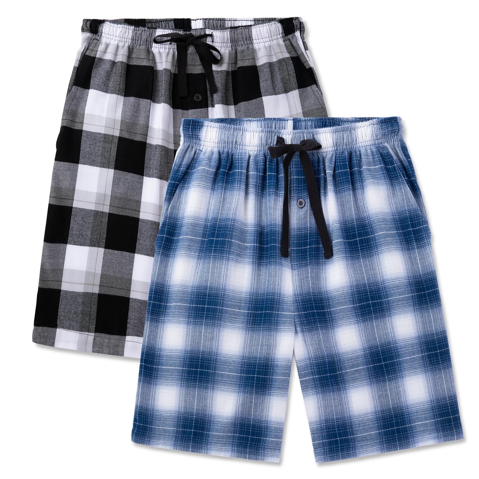 BAMBOO COOL Mens Pyjama Shorts Plaid Men's Pj Bottoms Sleepwear Bed